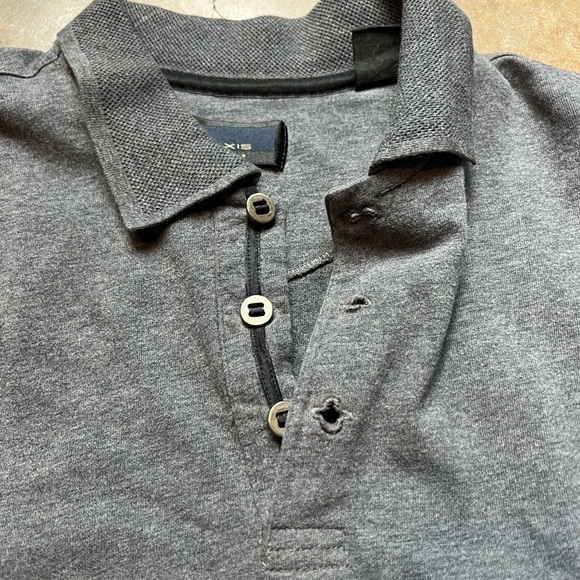 Men’s Gray Axis LA 3-button long sleeve Polo shirt, size M/M - Picture 6 of 9